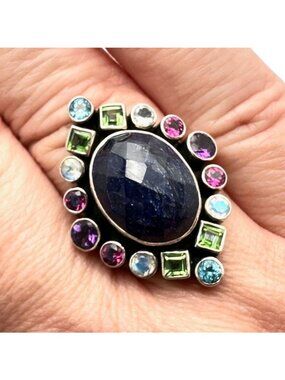 Nicky Butler Womens Ring Lapis Lazuli Multi Gemstone Sterling Silver Size 10